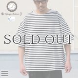 VORTEX 8オンス（MVS天竺）ロシアンボーダー ボートネック ハーフスリーブ Tシャツ【MADE IN JAPAN】『日本製』/ Upscape Audience