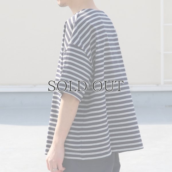 画像5: VORTEX 8オンス(MVS天竺)ロシアンボーダー ボートネック ハーフスリーブ Tシャツ【MADE IN JAPAN】『日本製』/ Upscape Audience