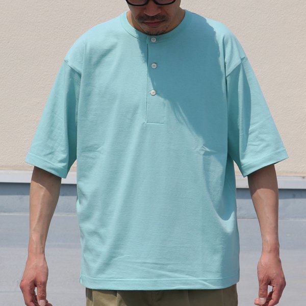 画像3: 17/1 空紡糸天竺(12オンス)ヘンリーネック ハーフスリーブ Tシャツ【MADE IN JAPAN】『日本製』/ Upscape Audience