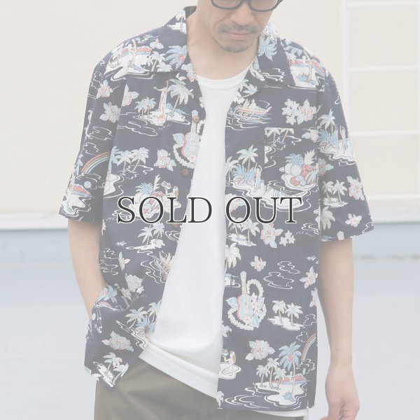 画像3: コットンレーヨン ヴィンテージアロハ柄 オープンカラー ハーフスリーブ シャツ【MADE IN JAPAN】『日本製』/ Upscape Audience