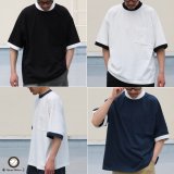 VORTEX 8オンス（MVS天竺）モックネック リンガー ハーフスリーブ Tシャツ【MADE IN JAPAN】『日本製』/ Upscape Audience