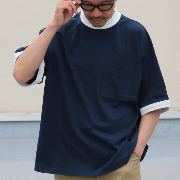画像3: VORTEX 8オンス(MVS天竺)モックネック リンガー ハーフスリーブ Tシャツ【MADE IN JAPAN】『日本製』/ Upscape Audience