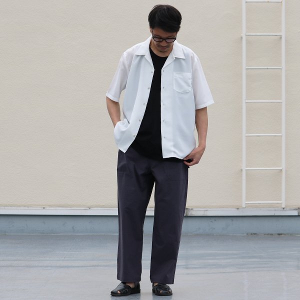 画像7: レーヨンライク ピーチファイユ オープンカラー ハーフスリーブ シャツ【MADE IN JAPAN】『日本製』/ Upscape Audience