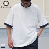 VORTEX 8オンス（MVS天竺）モックネック リンガー ハーフスリーブ Tシャツ【MADE IN JAPAN】『日本製』/ Upscape Audience