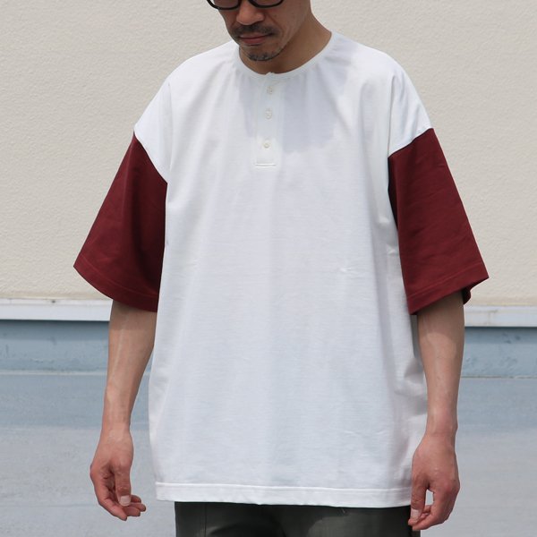 画像2: VORTEX 8オンス（MVS天竺）ヘンリーネック BBアンダーハーフスリーブ Tシャツ【MADE IN JAPAN】『日本製』/ Upscape Audience