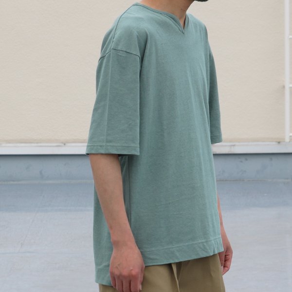 画像8: PREMIERE LINEN(プレミアリネン)コットン天竺 キーネック ハーフスリーブTシャツ【MADE IN JAPAN】『日本製』/ Upscape Audience