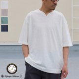 PREMIERE LINEN(プレミアリネン)コットン天竺 キーネック ハーフスリーブTシャツ【MADE IN JAPAN】『日本製』/ Upscape Audience