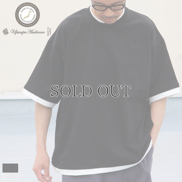 画像1: VORTEX 8オンス(MVS天竺) フェイクレイヤード クルーネック ハーフスリーブTシャツ【MADE IN JAPAN】『日本製』/ Upscape Audience