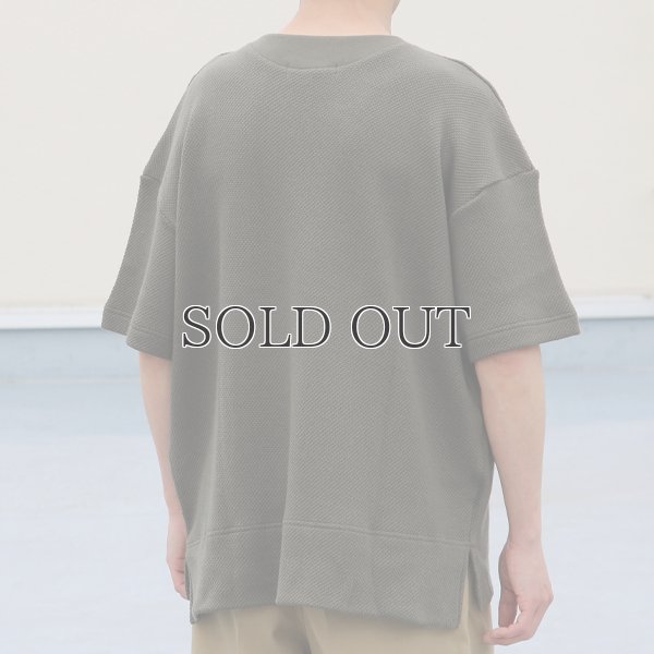 画像5: ローゲージストレッチ カノコダブルフェイス サイドスリット ハーフスリーブTシャツ【MADE IN JAPAN】『日本製』 / Upscape Audience