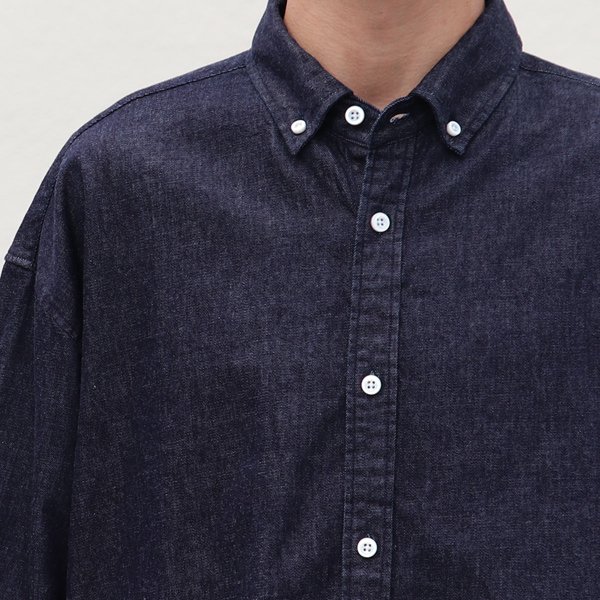 画像20: 「備中備後」6オンス デニム 釦ダウン ボクシーAライン 長袖シャツ【MADE IN JAPAN】『日本製』/ Upscape Audience