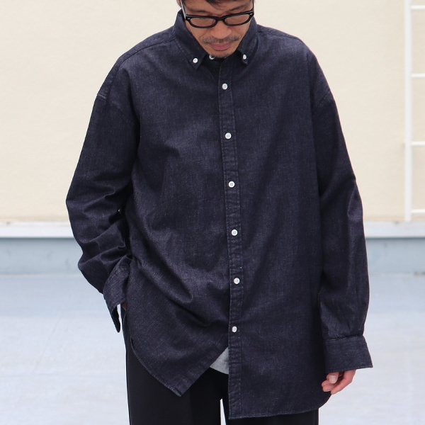 画像9: 「備中備後」6オンス デニム 釦ダウン ボクシーAライン 長袖シャツ【MADE IN JAPAN】『日本製』/ Upscape Audience