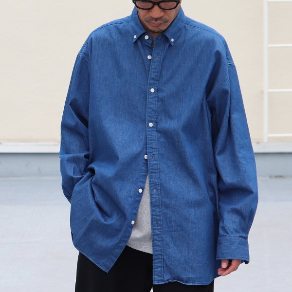 画像13: 「備中備後」6オンス デニム 釦ダウン ボクシーAライン 長袖シャツ【MADE IN JAPAN】『日本製』/ Upscape Audience