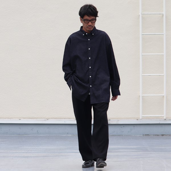 画像12: 「備中備後」6オンス デニム 釦ダウン ボクシーAライン 長袖シャツ【MADE IN JAPAN】『日本製』/ Upscape Audience