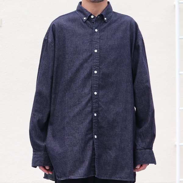 画像17: 「備中備後」6オンス デニム 釦ダウン ボクシーAライン 長袖シャツ【MADE IN JAPAN】『日本製』/ Upscape Audience