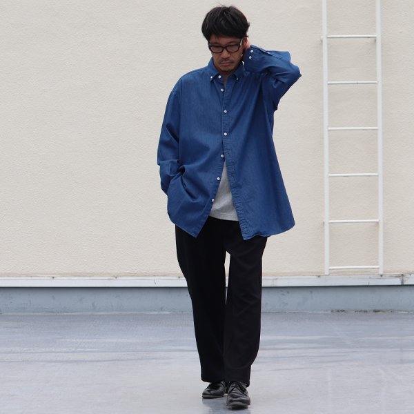 画像16: 「備中備後」6オンス デニム 釦ダウン ボクシーAライン 長袖シャツ【MADE IN JAPAN】『日本製』/ Upscape Audience