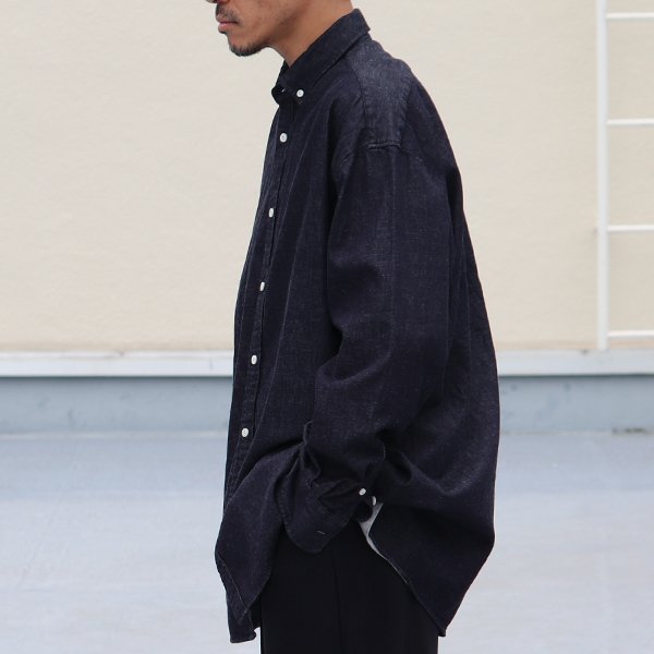 画像11: 「備中備後」6オンス デニム 釦ダウン ボクシーAライン 長袖シャツ【MADE IN JAPAN】『日本製』/ Upscape Audience