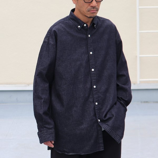 画像10: 「備中備後」6オンス デニム 釦ダウン ボクシーAライン 長袖シャツ【MADE IN JAPAN】『日本製』/ Upscape Audience
