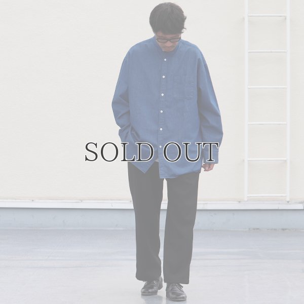 画像10: 「備中備後」 6オンス デニム バンドカラー ボクシーAライン 長袖シャツ【MADE IN JAPAN】『日本製』/ Upscape Audience