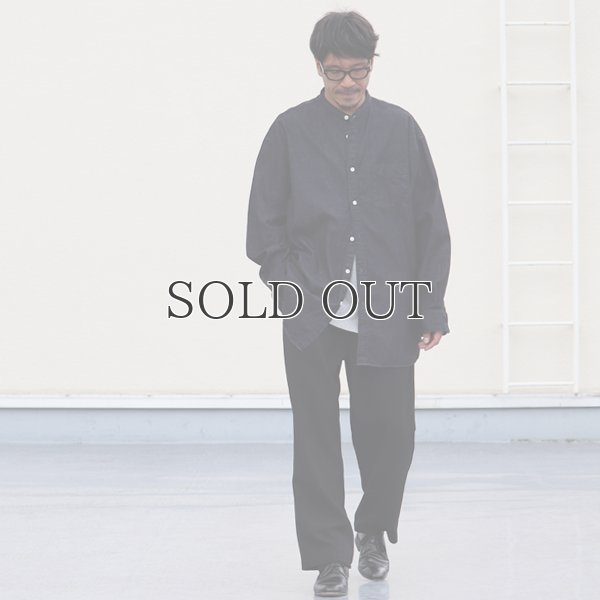 画像14: 「備中備後」 6オンス デニム バンドカラー ボクシーAライン 長袖シャツ【MADE IN JAPAN】『日本製』/ Upscape Audience