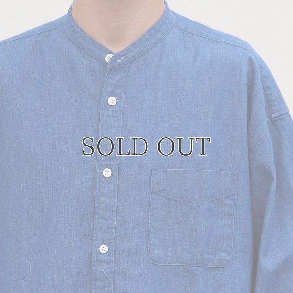 画像18: 「備中備後」 6オンス デニム バンドカラー ボクシーAライン 長袖シャツ【MADE IN JAPAN】『日本製』/ Upscape Audience