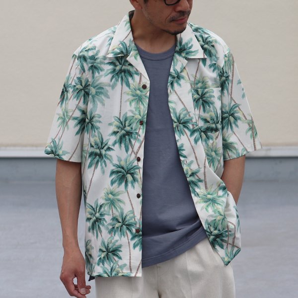 画像4: コットンレーヨン ヴィンテージアロハ柄 オープンカラー ハーフスリーブ シャツ【MADE IN JAPAN】『日本製』/ Upscape Audience