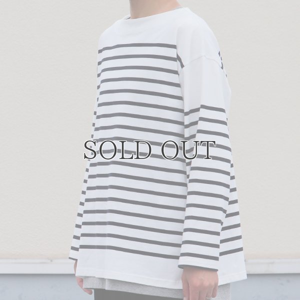 画像10: 「尾州」12オンス パネルボーダー ボートネック ボクシーTシャツ【MADE IN JAPAN】『日本製』/ Upscape Audience