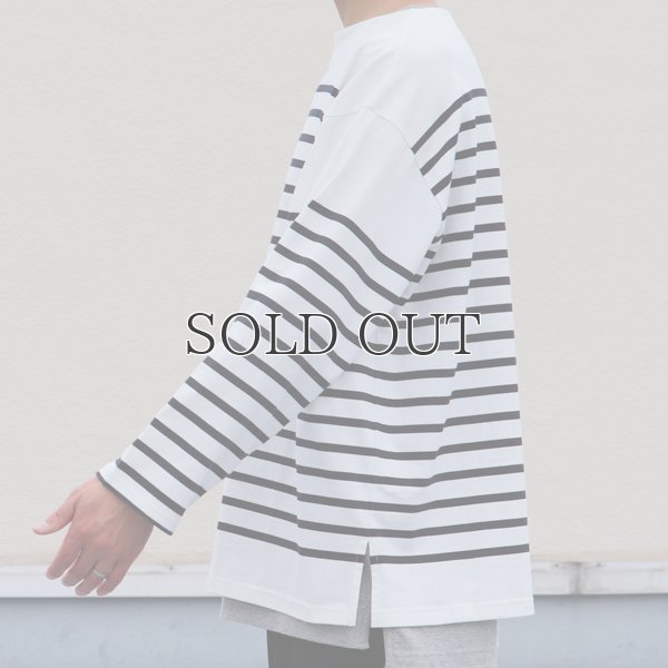 画像11: 「尾州」12オンス パネルボーダー ボートネック ボクシーTシャツ【MADE IN JAPAN】『日本製』/ Upscape Audience