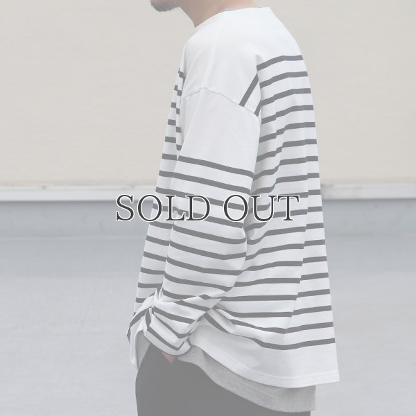 画像5: 「尾州」12オンス パネルボーダー ボートネック ボクシーTシャツ【MADE IN JAPAN】『日本製』/ Upscape Audience