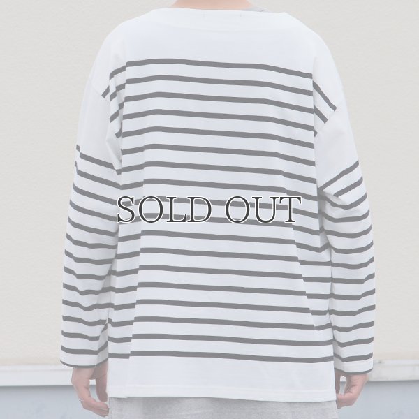 画像12: 「尾州」12オンス パネルボーダー ボートネック ボクシーTシャツ【MADE IN JAPAN】『日本製』/ Upscape Audience