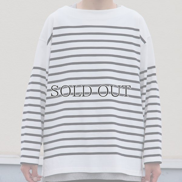 画像9: 「尾州」12オンス パネルボーダー ボートネック ボクシーTシャツ【MADE IN JAPAN】『日本製』/ Upscape Audience