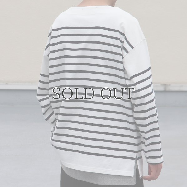 画像6: 「尾州」12オンス パネルボーダー ボートネック ボクシーTシャツ【MADE IN JAPAN】『日本製』/ Upscape Audience