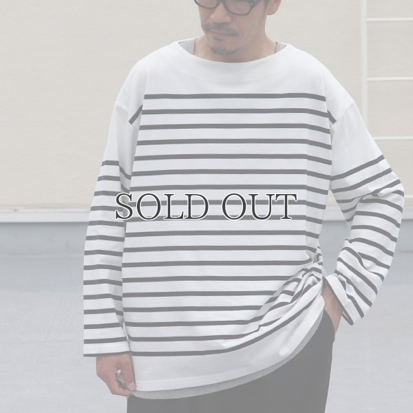 画像4: 「尾州」12オンス パネルボーダー ボートネック ボクシーTシャツ【MADE IN JAPAN】『日本製』/ Upscape Audience