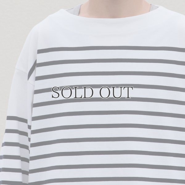 画像14: 「尾州」12オンス パネルボーダー ボートネック ボクシーTシャツ【MADE IN JAPAN】『日本製』/ Upscape Audience