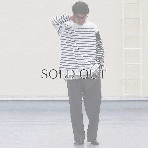 画像8: 「尾州」12オンス パネルボーダー ボートネック ボクシーTシャツ【MADE IN JAPAN】『日本製』/ Upscape Audience