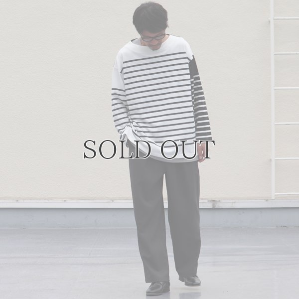 画像7: 「尾州」12オンス パネルボーダー ボートネック ボクシーTシャツ【MADE IN JAPAN】『日本製』/ Upscape Audience