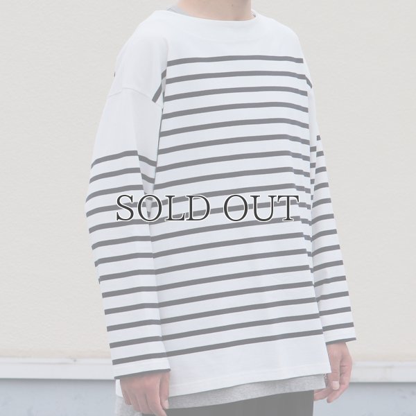 画像13: 「尾州」12オンス パネルボーダー ボートネック ボクシーTシャツ【MADE IN JAPAN】『日本製』/ Upscape Audience