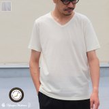 【RE PRICE/価格改定】オーガニックコットン天竺Vネック半袖Tシャツ【MADE IN JAPAN】『日本製』/ Upscape Audience