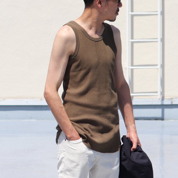 画像4: 【RE PRICE / 価格改定】ランダムワッフル ヘムラウンド ロングタンクトップ【MADE IN JAPAN】『日本製』/ Upscape Audience