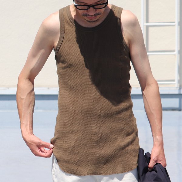 画像3: 【RE PRICE / 価格改定】ランダムワッフル ヘムラウンド ロングタンクトップ【MADE IN JAPAN】『日本製』/ Upscape Audience