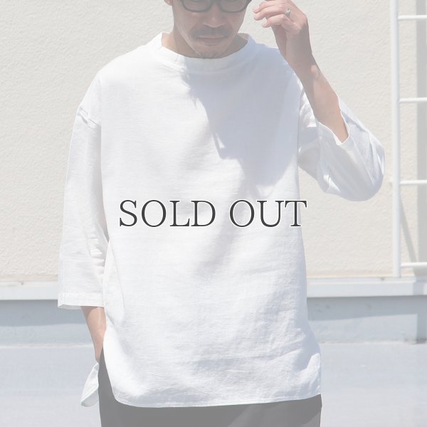 画像3: 綿麻ツイル ボトルネック サドルヘムラウンド7/SビックシャツTEE【MADE IN JAPAN】『日本製』/ Upscape Audience