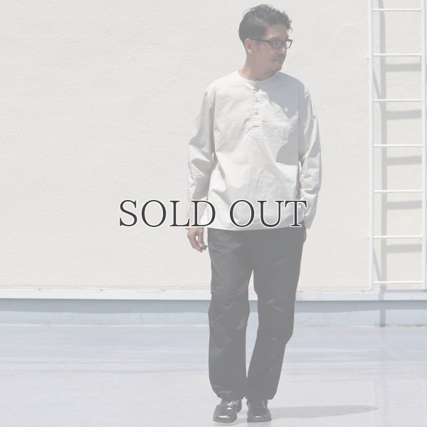 画像6: コットンギャバジンノーカラーP/O コンチョ釦L/SシャツTEE【MADE IN JAPAN】『日本製』/ Upscape Audience