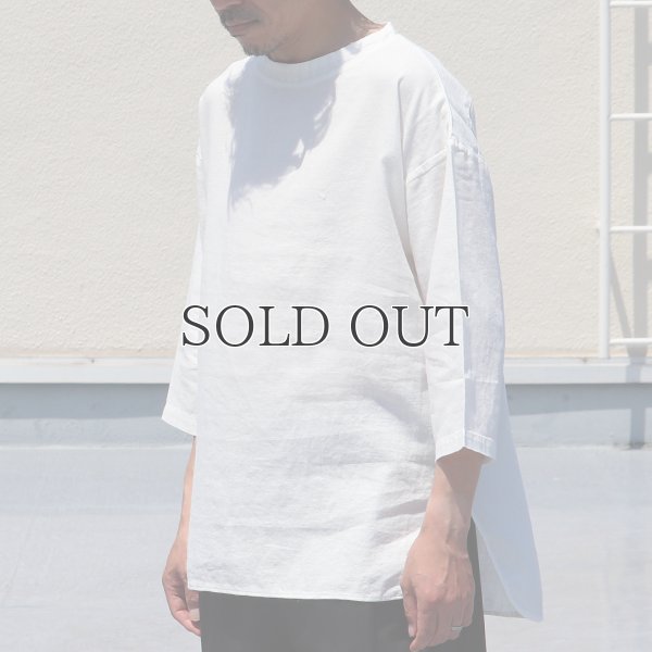 画像4: 綿麻ツイル ボトルネック サドルヘムラウンド7/SビックシャツTEE【MADE IN JAPAN】『日本製』/ Upscape Audience
