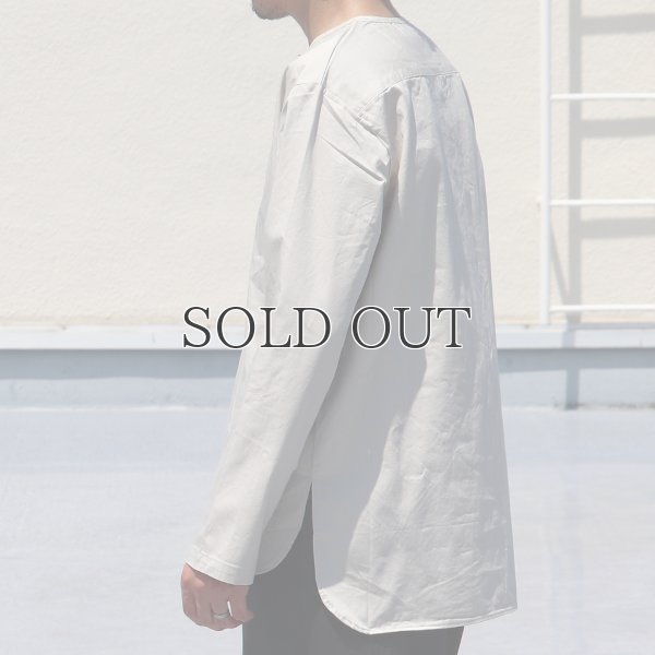 画像4: コットンギャバジンノーカラーP/O コンチョ釦L/SシャツTEE【MADE IN JAPAN】『日本製』/ Upscape Audience