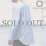 【RE PRICE/価格改定】コットンギャバジンサドルショルダーヘムラウンドL/SシャツTEE【MADE IN JAPAN】『日本製』/ Upscape Audience