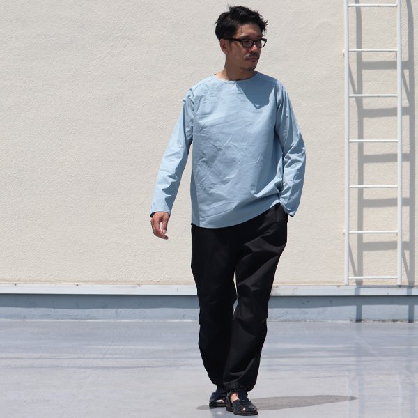 画像5: コットンギャバジンサドルショルダーヘムラウンドL/SシャツTEE【MADE IN JAPAN】『日本製』/ Upscape Audience