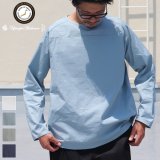 【RE PRICE/価格改定】コットンギャバジンサドルショルダーヘムラウンドL/SシャツTEE【MADE IN JAPAN】『日本製』/ Upscape Audience