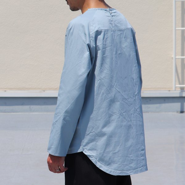 画像4: コットンギャバジンサドルショルダーヘムラウンドL/SシャツTEE【MADE IN JAPAN】『日本製』/ Upscape Audience