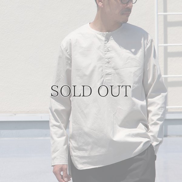 画像7: コットンギャバジンノーカラーP/O コンチョ釦L/SシャツTEE【MADE IN JAPAN】『日本製』/ Upscape Audience