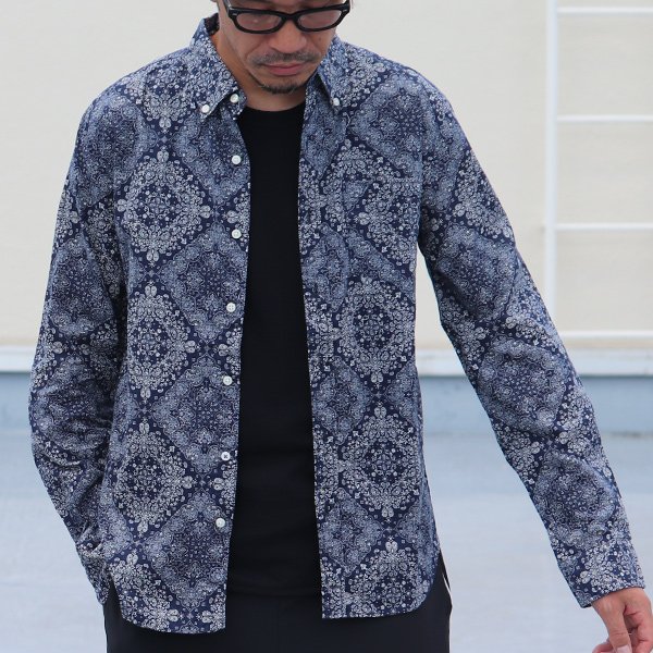 画像2: 【RE PRICE / 価格改定】バンダナプリントボタンダウンカラー長袖シャツ【MADE IN JAPAN】『日本製』/ Upscape Audience