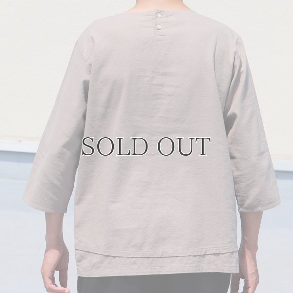 画像4: ソフトリネンコットンキャンバス 胸ポケ付 Wヘム 7/Sシャツ【MADE IN JAPAN】『日本製』/ Upscape Audience